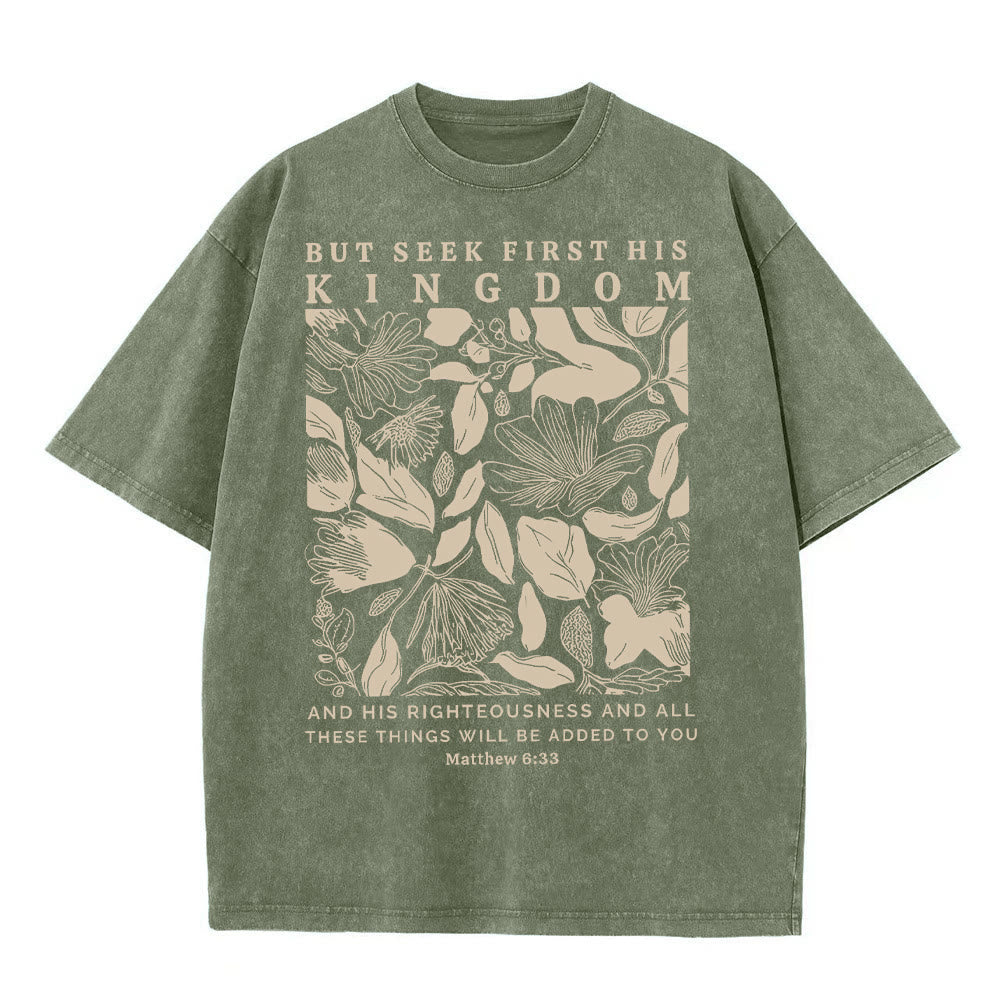Christianartworkshop Aber sucht zuerst sein Reich Unisex-T-Shirt (vorgewaschen) - Armeegrün - 5XL - image 4