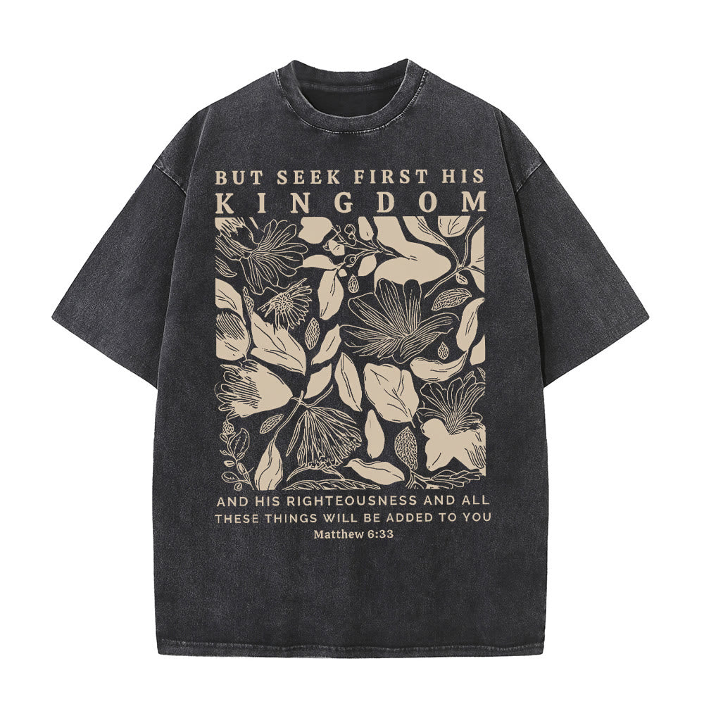 Christianartworkshop Aber sucht zuerst sein Reich Unisex-T-Shirt (vorgewaschen) - Schwarz - 5XL - image 0
