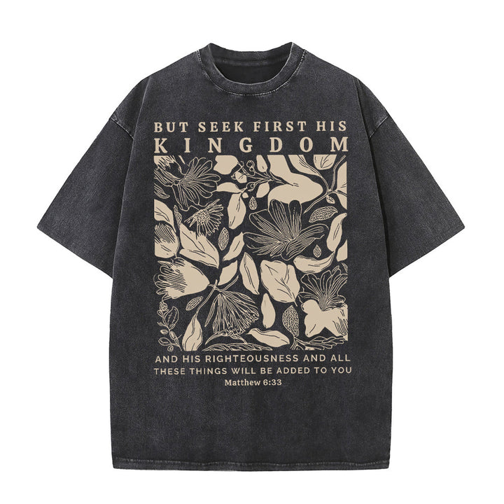 Christianartworkshop Aber sucht zuerst sein Reich Unisex-T-Shirt (vorgewaschen) - Schwarz - 5XL - image 0