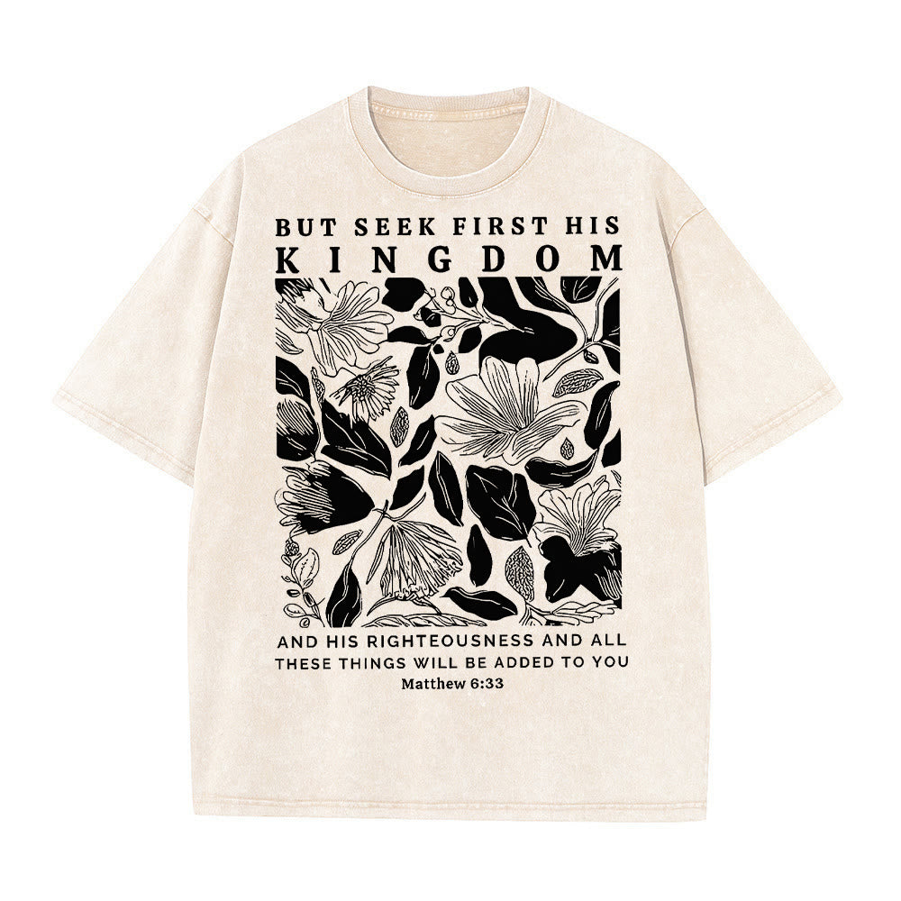 Christianartworkshop Aber sucht zuerst sein Reich Unisex-T-Shirt (vorgewaschen) - Aprikose - 5XL - image 7