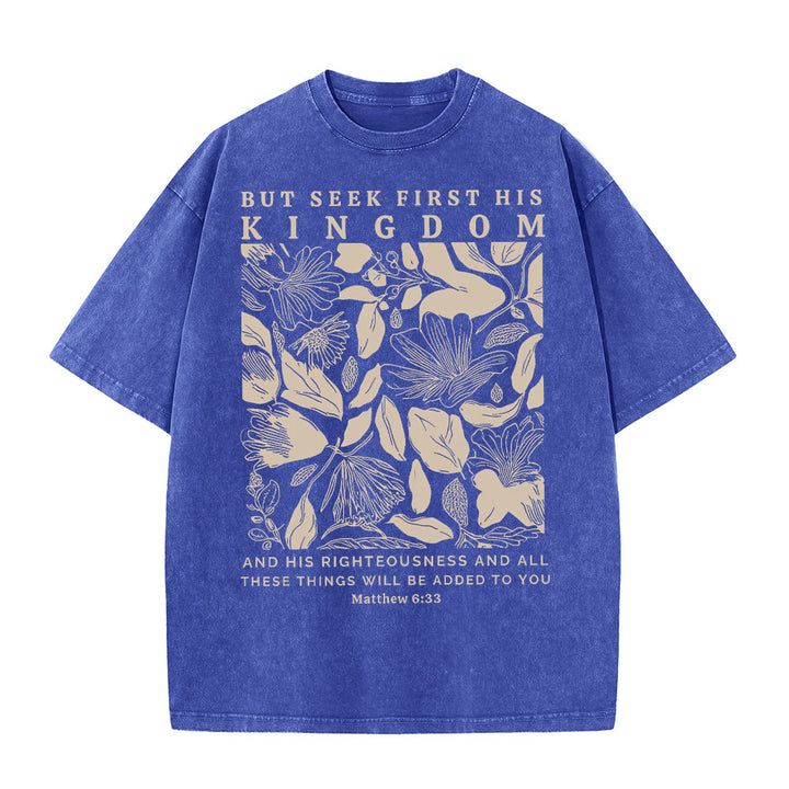 Christianartworkshop Aber sucht zuerst sein Reich Unisex-T-Shirt (vorgewaschen) - Blau - 5XL - image 10