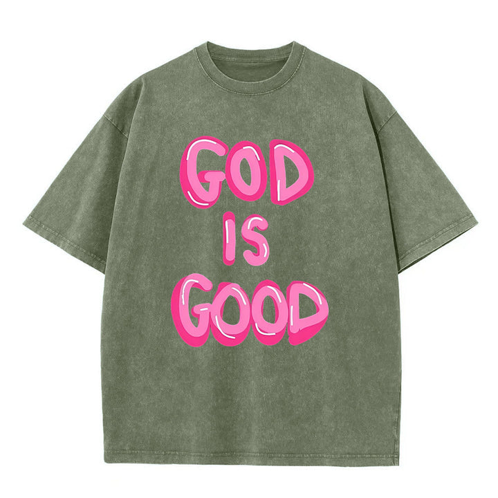 Christianartworkshop Gott ist gut Unisex-T-Shirt (vorgewaschen) - Armeegrün - 5XL - image 3