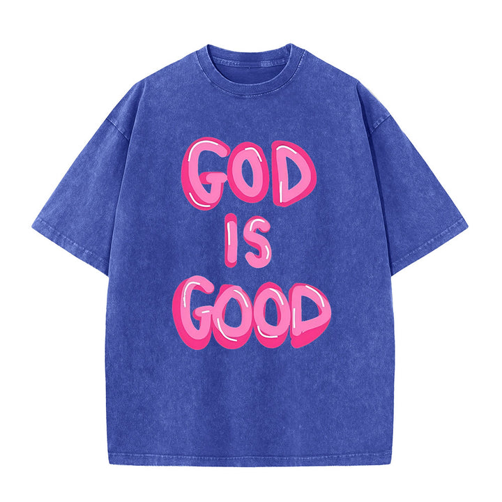 Christianartworkshop Gott ist gut Unisex-T-Shirt (vorgewaschen) - Blau - 5XL - image 7