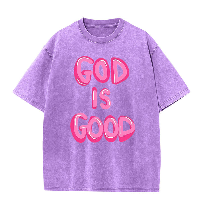 Christianartworkshop Gott ist gut Unisex-T-Shirt (vorgewaschen) - Lila - 5XL - image 5