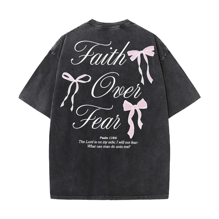 Christianartworkshop Glaube statt Angst Unisex-T-Shirt (vorgewaschen) - Schwarz - 5XL - image 0
