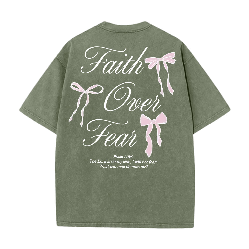 Christianartworkshop Glaube statt Angst Unisex-T-Shirt (vorgewaschen) - Armeegrün - 5XL - image 7