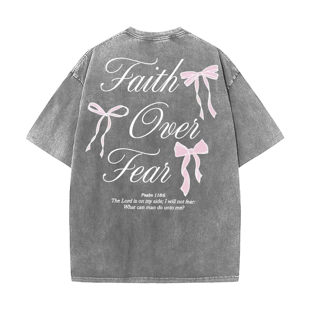 Christianartworkshop Glaube statt Angst Unisex-T-Shirt (vorgewaschen) - Grau - 5XL - image 5