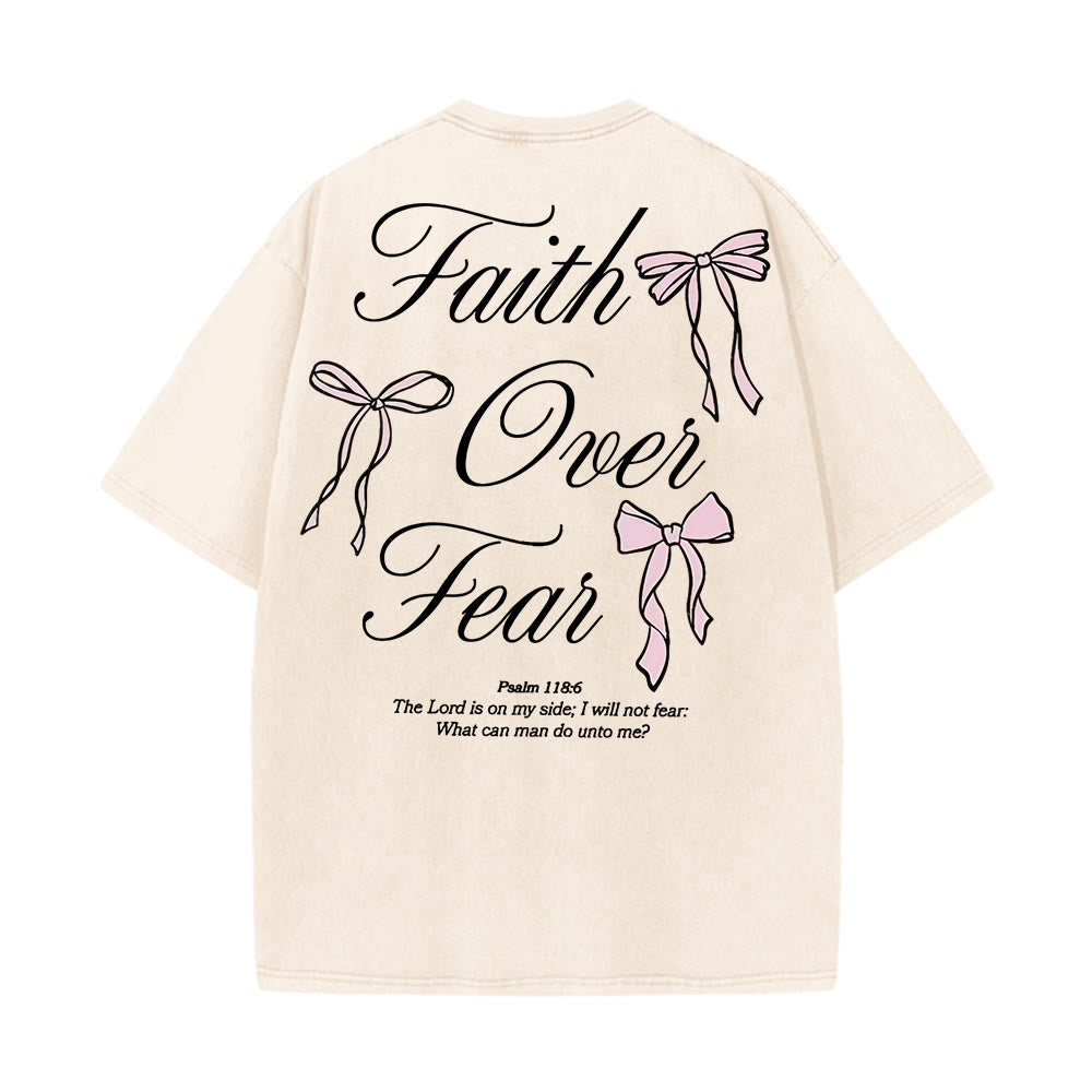 Christianartworkshop Glaube statt Angst Unisex-T-Shirt (vorgewaschen) - Aprikose - 5XL - image 3