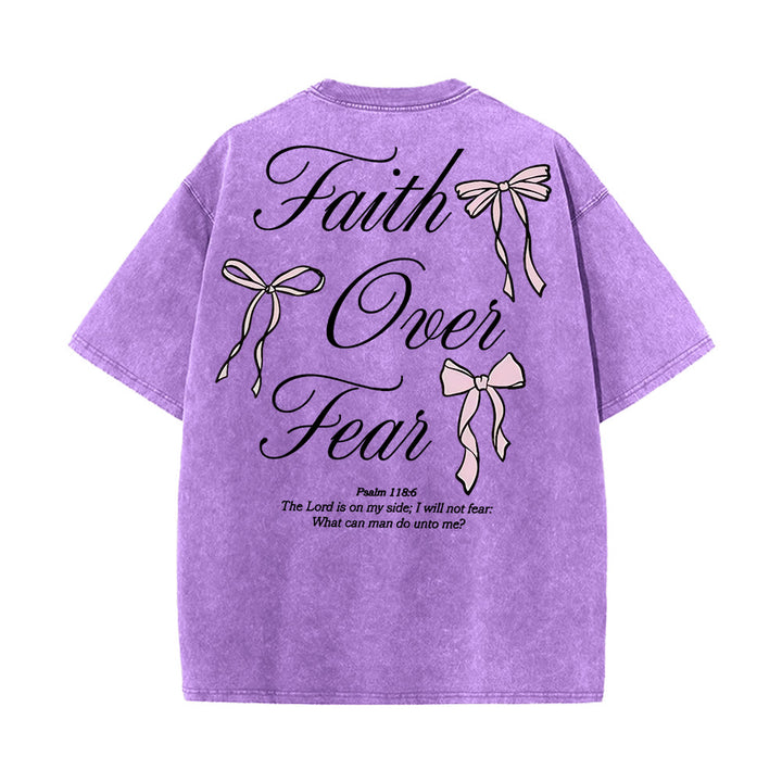 Christianartworkshop Glaube statt Angst Unisex-T-Shirt (vorgewaschen) - Lila - 5XL - image 11