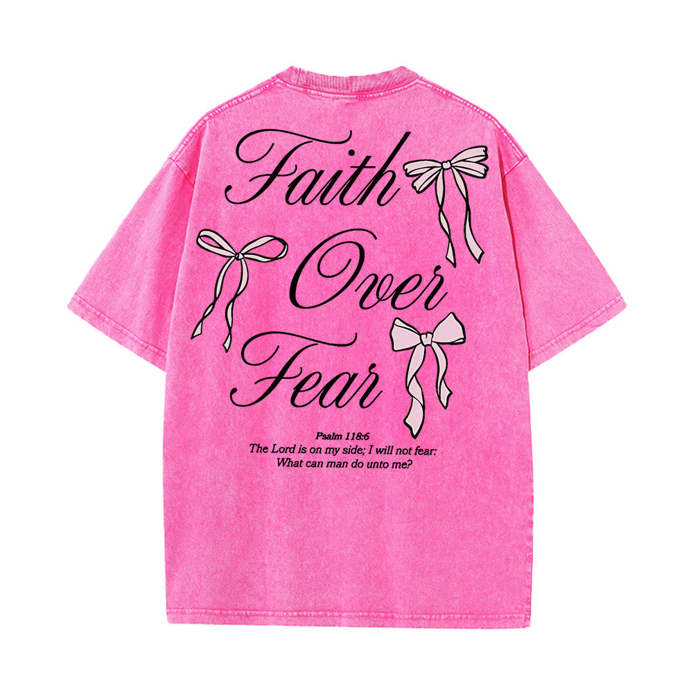 Christianartworkshop Glaube statt Angst Unisex-T-Shirt (vorgewaschen) - Rosa - 5XL - image 17