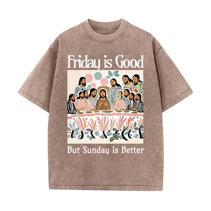 Christianartworkshop Friday Is Good Buntes, gewaschenes T-Shirt - Kaffee - 5XL - image 0