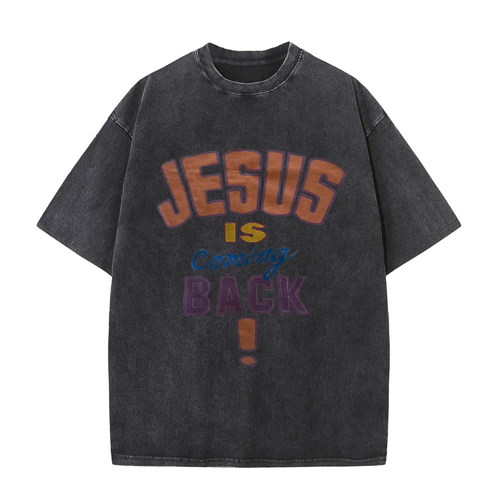 Christianartworkshop „Jesus kommt wieder“ Unisex-T-Shirt (vorgewaschen) - Schwarz - 5XL - image 6