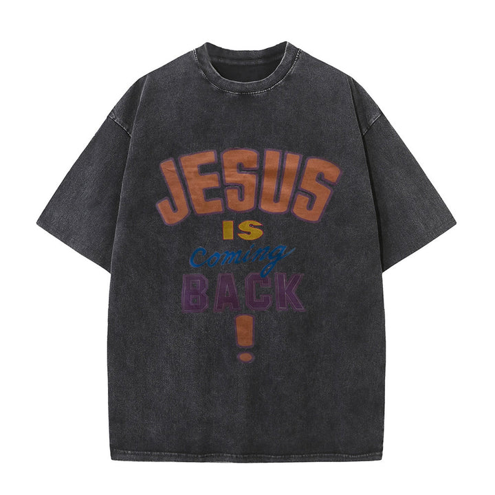 Christianartworkshop „Jesus kommt wieder“ Unisex-T-Shirt (vorgewaschen) - Schwarz - 5XL - image 6