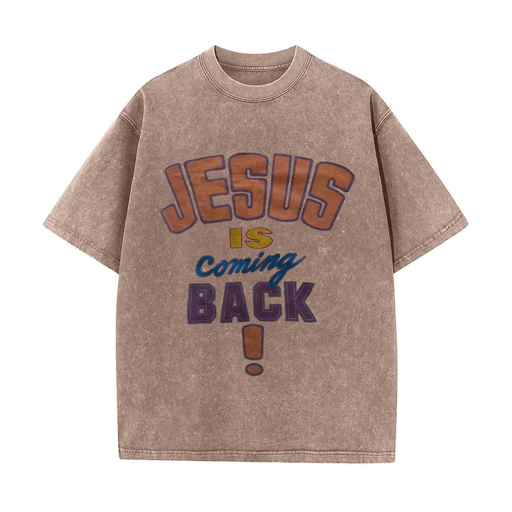 Christianartworkshop „Jesus kommt wieder“ Unisex-T-Shirt (vorgewaschen) - Kaffee - 5XL - image 4