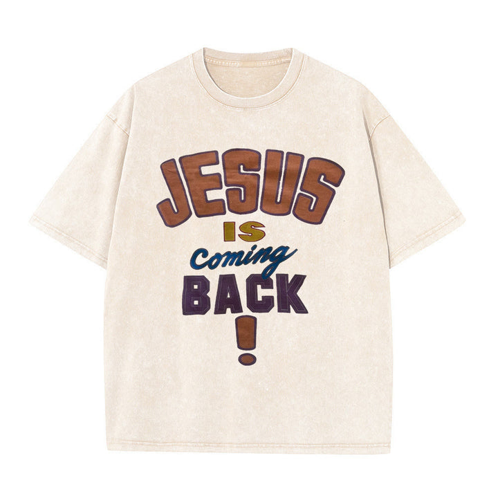 Christianartworkshop „Jesus kommt wieder“ Unisex-T-Shirt (vorgewaschen) - Aprikose - 5XL - image 1