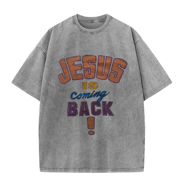 Christianartworkshop „Jesus kommt wieder“ Unisex-T-Shirt (vorgewaschen) - Grau - 5XL - image 7