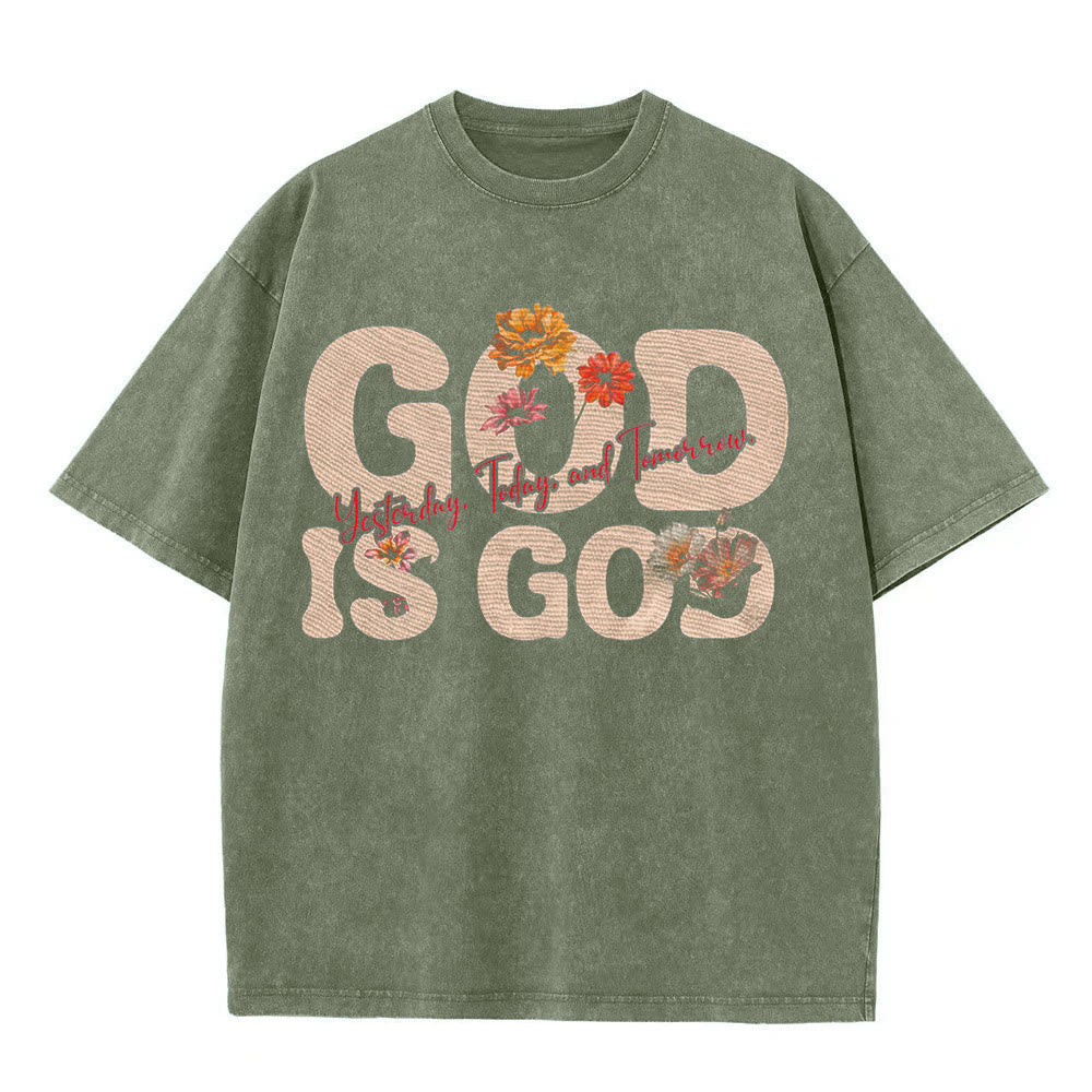 Christianartworkshop Gott ist Gott Unisex-T-Shirt (vorgewaschen) - Armeegrün - 5XL - image 3