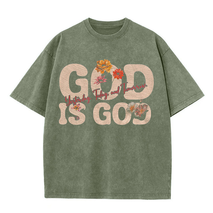 Christianartworkshop Gott ist Gott Unisex-T-Shirt (vorgewaschen) - Armeegrün - 5XL - image 3