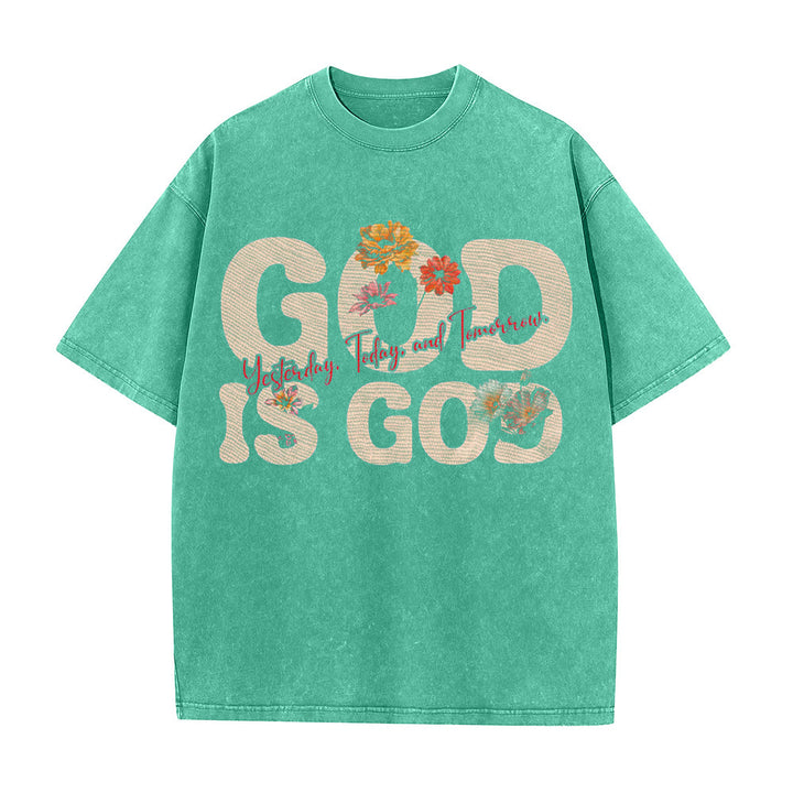 Christianartworkshop Gott ist Gott Unisex-T-Shirt (vorgewaschen) - Grün - 5XL - image 8