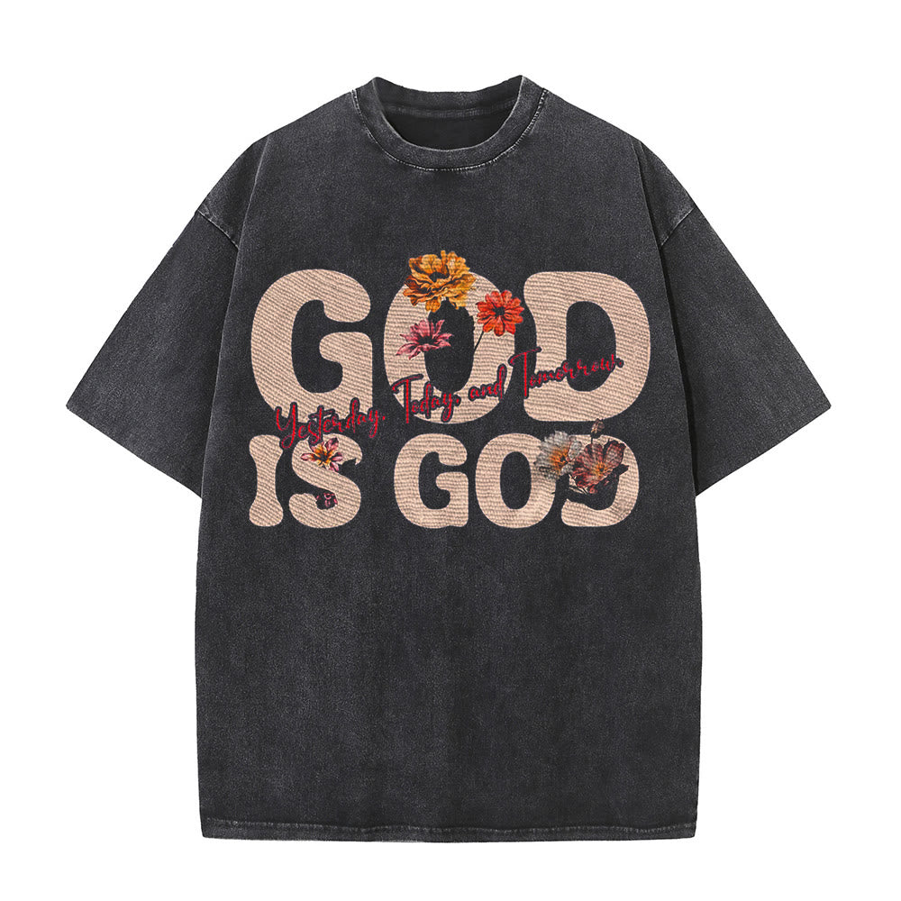 Christianartworkshop Gott ist Gott Unisex-T-Shirt (vorgewaschen) - Schwarz - 5XL - image 0