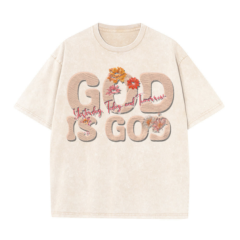 Christianartworkshop Gott ist Gott Unisex-T-Shirt (vorgewaschen) - Aprikose - 5XL - image 1