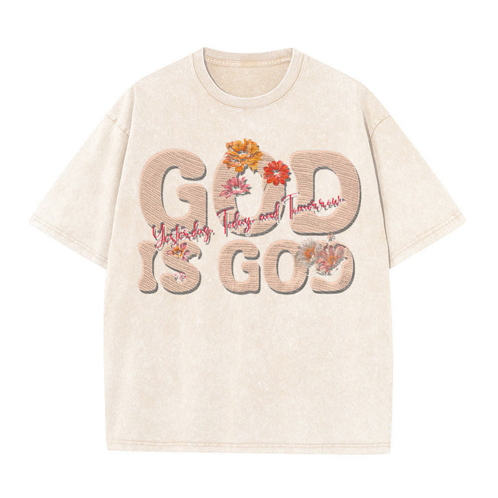 Christianartworkshop Gott ist Gott Unisex-T-Shirt (vorgewaschen) - Aprikose - 5XL - image 1