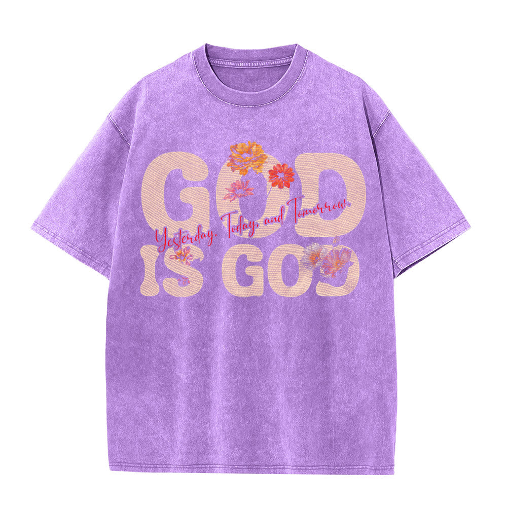 Christianartworkshop Gott ist Gott Unisex-T-Shirt (vorgewaschen) - Lila - 5XL - image 6