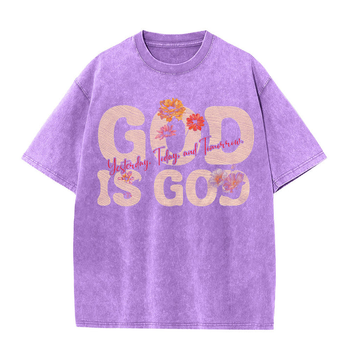 Christianartworkshop Gott ist Gott Unisex-T-Shirt (vorgewaschen) - Lila - 5XL - image 6