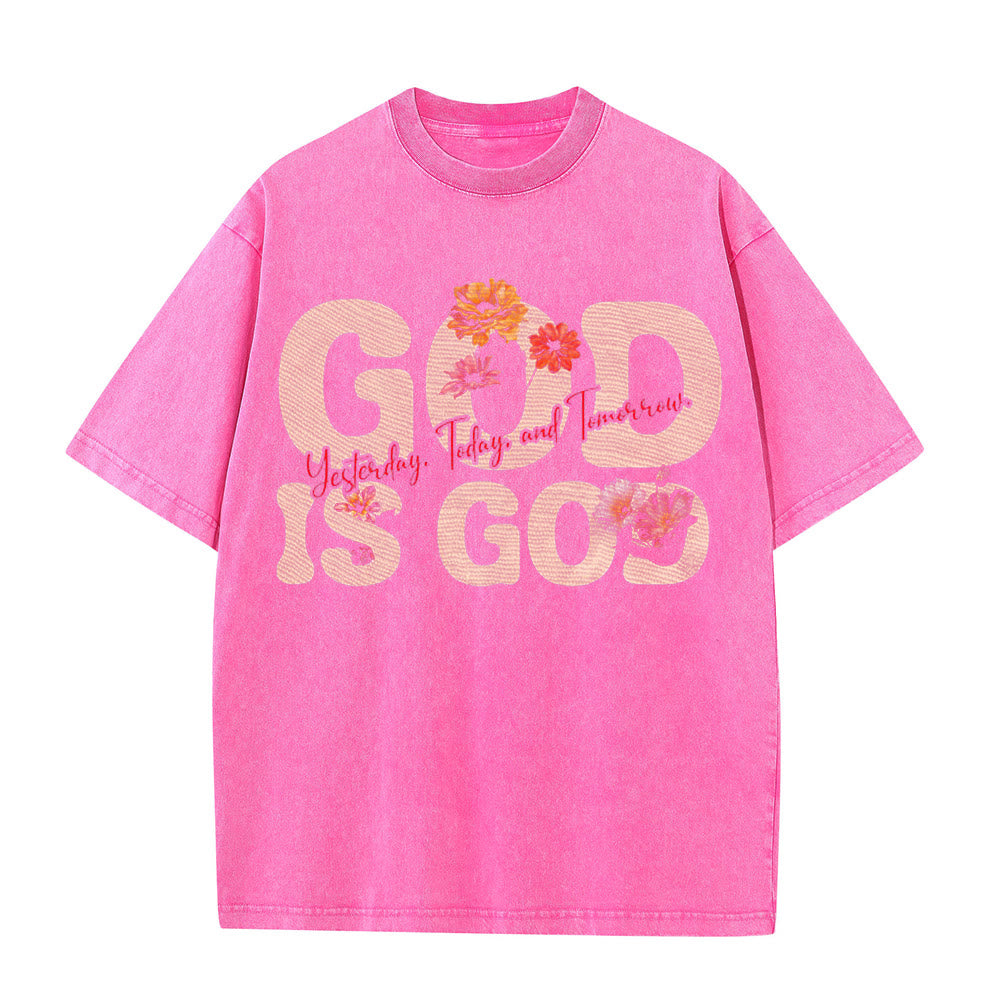 Christianartworkshop Gott ist Gott Unisex-T-Shirt (vorgewaschen) - Rosa - 5XL - image 7