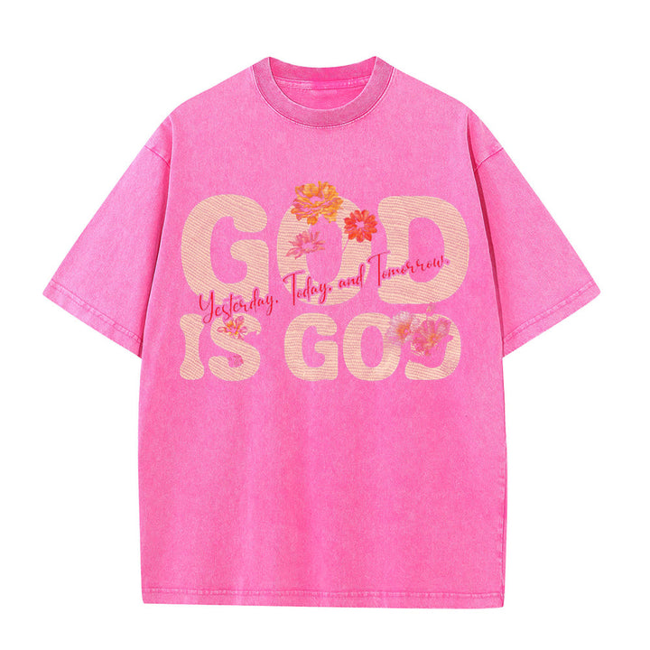 Christianartworkshop Gott ist Gott Unisex-T-Shirt (vorgewaschen) - Rosa - 5XL - image 7
