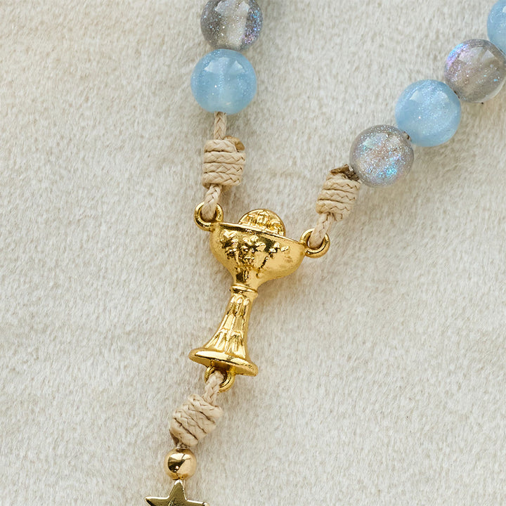Christianartworkshop Sternenklarer blauer und grauer Rosenkranz des Heiligen Grals: Lichtvolle Gnade im Gebet - image 7