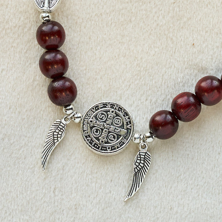 Christianartworkshop Wundermedaille & Engelsflügel-Armband aus blutrotem Sandelholz - image 6