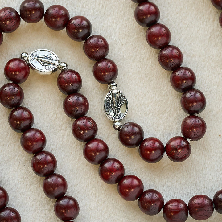 Christianartworkshop Armband aus Holzperlen mit St.-Benedikt- und Wundermedaille sowie doppeltem Schutz - image 12