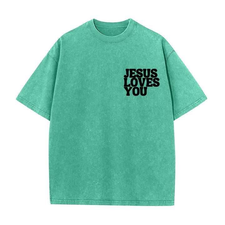 Christianartworkshop „Gute Nachricht: Jesus liebt dich“ Unisex-T-Shirt (vorgewaschen) - image 9