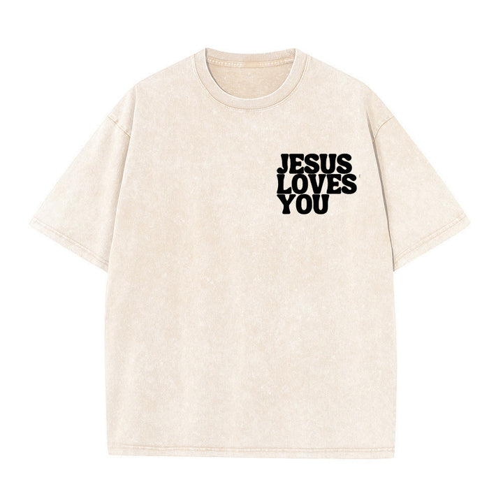 Christianartworkshop „Gute Nachricht: Jesus liebt dich“ Unisex-T-Shirt (vorgewaschen) - image 15