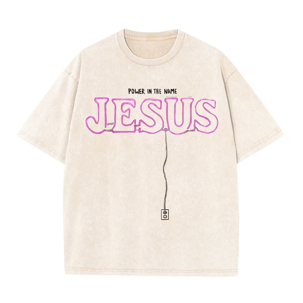 Christianartworkshop Kraft im Namen Jesu Unisex-T-Shirt (vorgewaschen) - Aprikose - 5XL - image 3