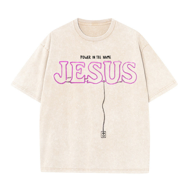 Christianartworkshop Kraft im Namen Jesu Unisex-T-Shirt (vorgewaschen) - Aprikose - 5XL - image 3