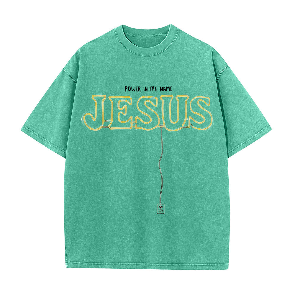 Christianartworkshop Kraft im Namen Jesu Unisex-T-Shirt (vorgewaschen) - Grün - 5XL - image 5