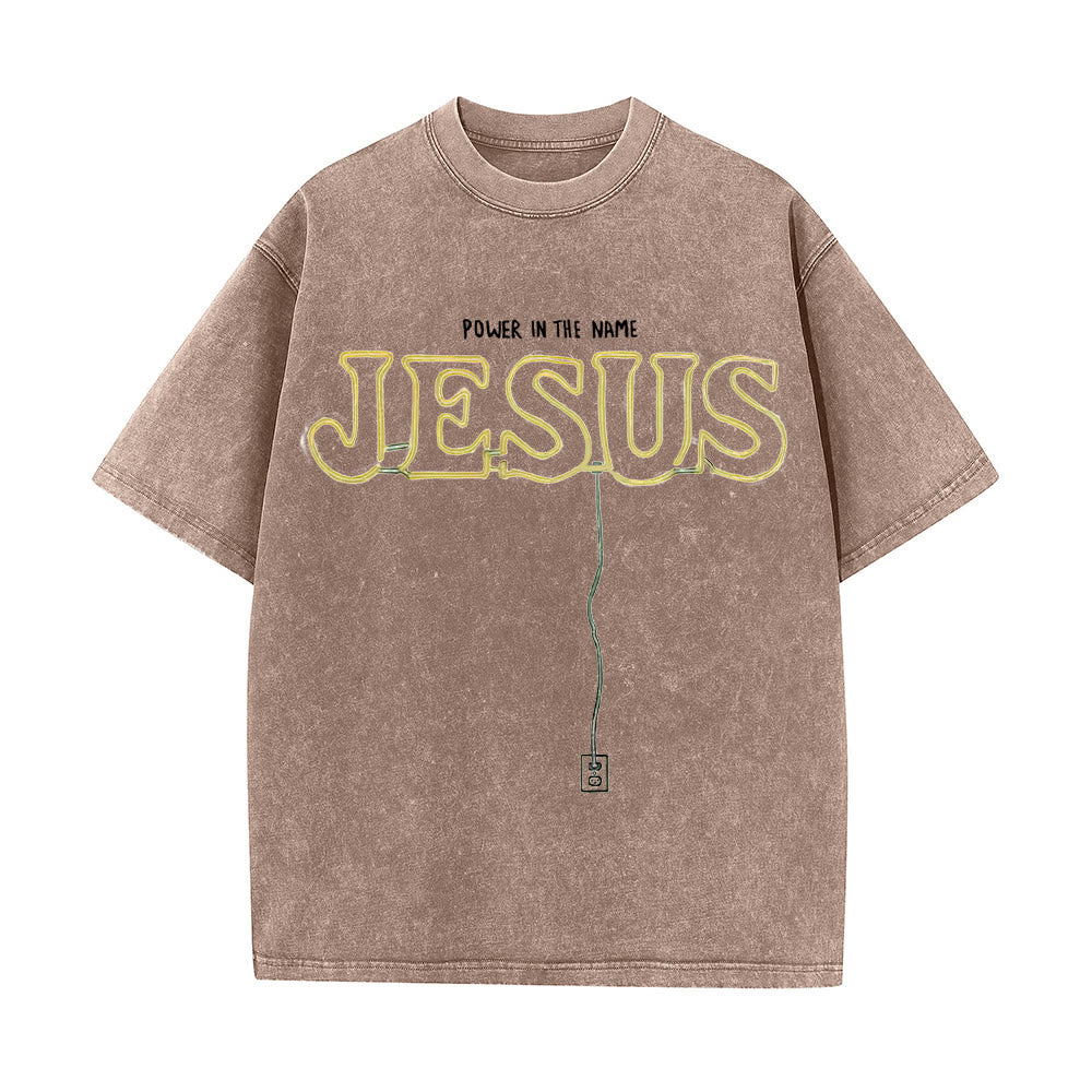Christianartworkshop Kraft im Namen Jesu Unisex-T-Shirt (vorgewaschen) - Kaffee - 5XL - image 6