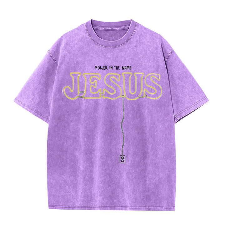 Christianartworkshop Kraft im Namen Jesu Unisex-T-Shirt (vorgewaschen) - Lila - 5XL - image 7
