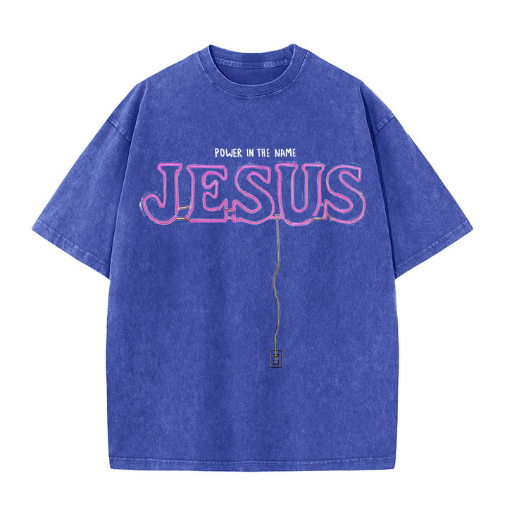 Christianartworkshop Kraft im Namen Jesu Unisex-T-Shirt (vorgewaschen) - Blau - 5XL - image 4