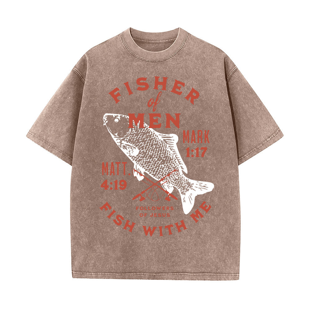 Christianartworkshop Anhänger Jesu Menschenfischer Unisex-T-Shirt (vorgewaschen) - Kaffee - 5XL - image 7