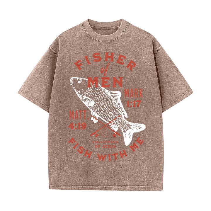 Christianartworkshop Anhänger Jesu Menschenfischer Unisex-T-Shirt (vorgewaschen) - Kaffee - 5XL - image 7