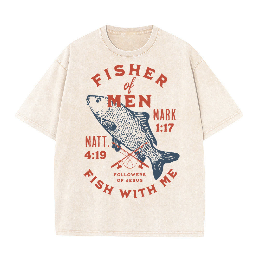 Christianartworkshop Anhänger Jesu Menschenfischer Unisex-T-Shirt (vorgewaschen) - Aprikose - 5XL - image 0