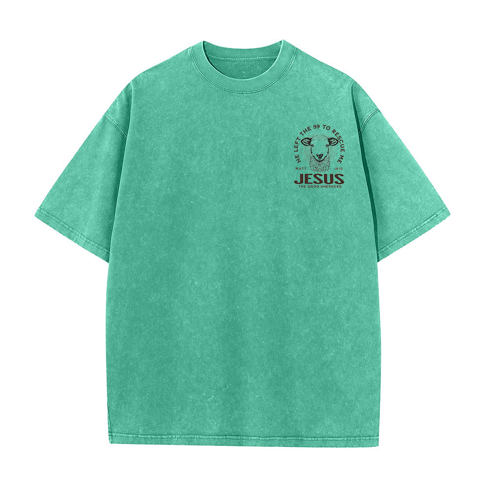 Christianartworkshop „Er verließ die 99, um mich zu retten“ Unisex-T-Shirt (vorgewaschen) - image 17