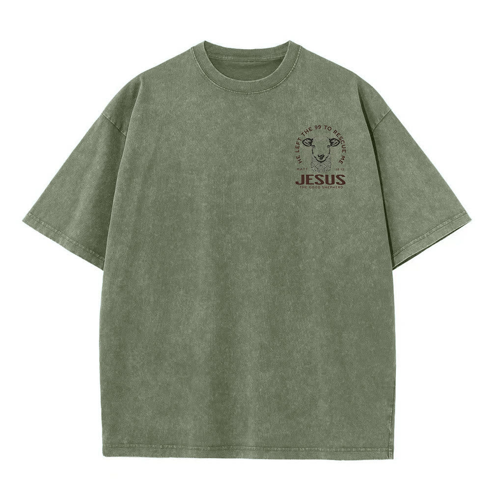 Christianartworkshop „Er verließ die 99, um mich zu retten“ Unisex-T-Shirt (vorgewaschen) - image 7