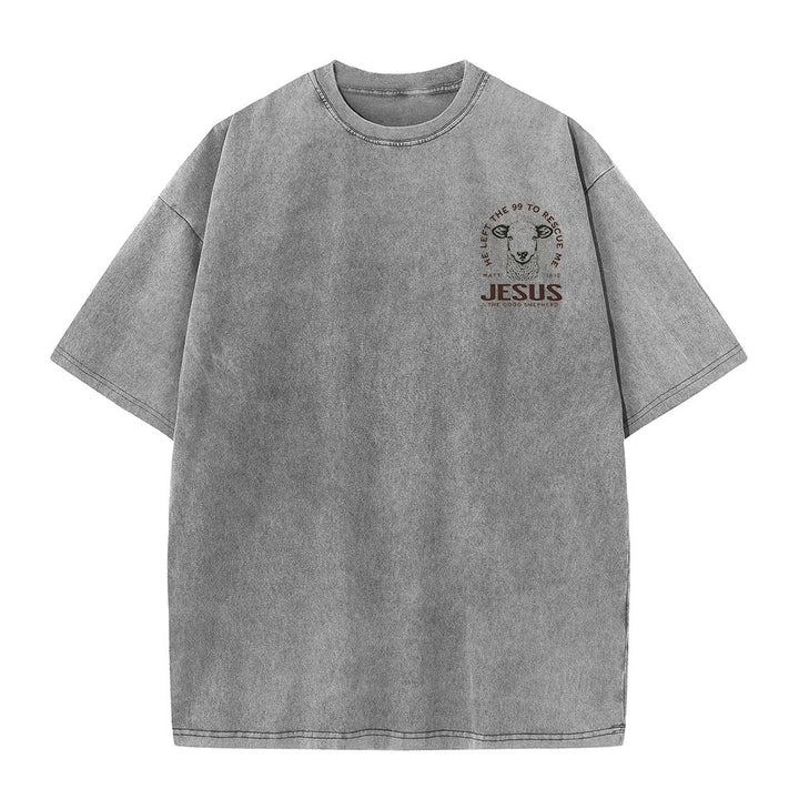 Christianartworkshop „Er verließ die 99, um mich zu retten“ Unisex-T-Shirt (vorgewaschen) - image 5