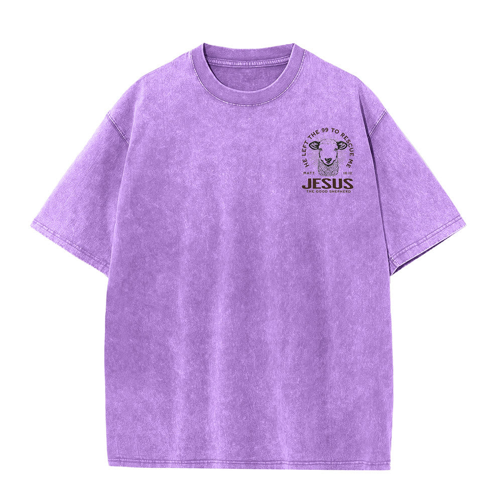 Christianartworkshop „Er verließ die 99, um mich zu retten“ Unisex-T-Shirt (vorgewaschen) - image 15