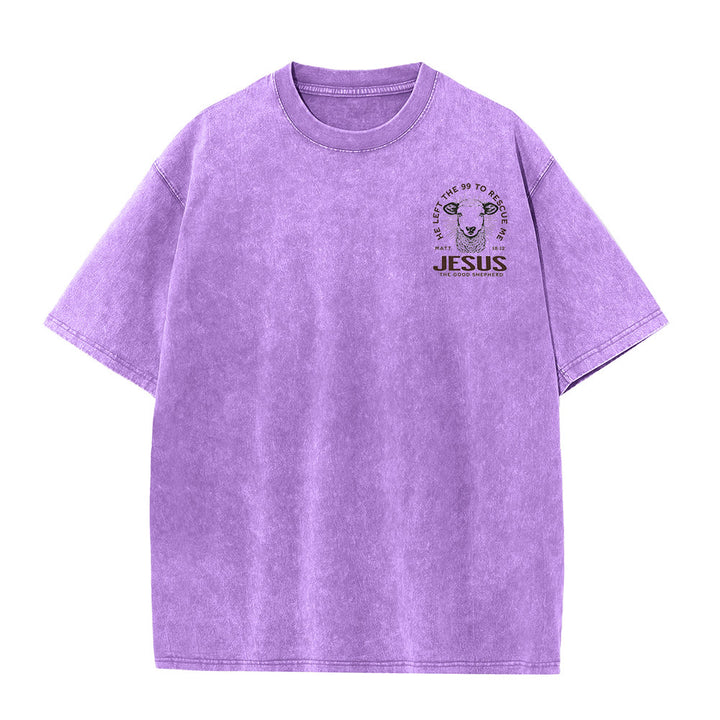 Christianartworkshop „Er verließ die 99, um mich zu retten“ Unisex-T-Shirt (vorgewaschen) - image 15