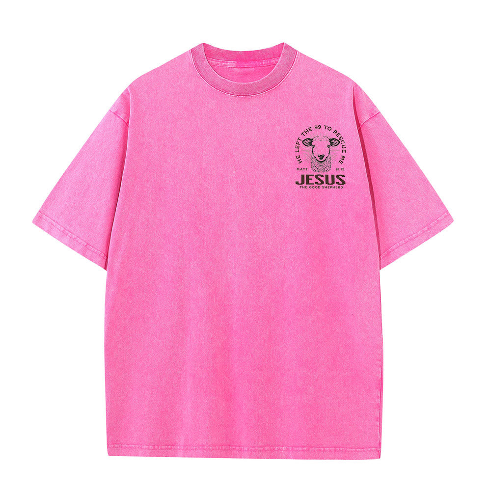 Christianartworkshop „Er verließ die 99, um mich zu retten“ Unisex-T-Shirt (vorgewaschen) - image 11